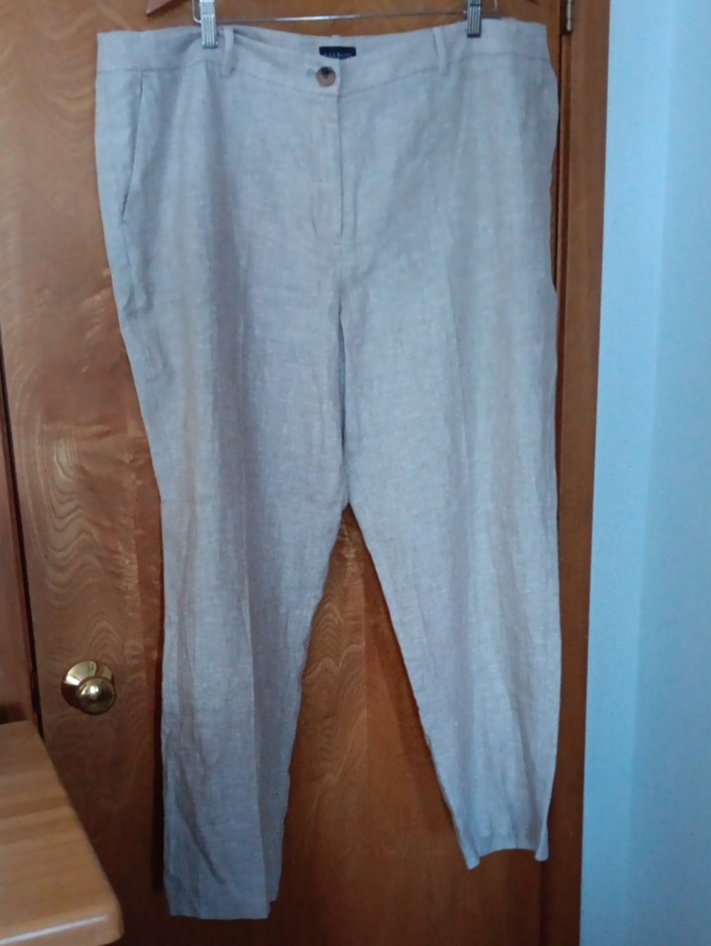 Talbots Women's Straight-Leg Linen Pants in Light Beige